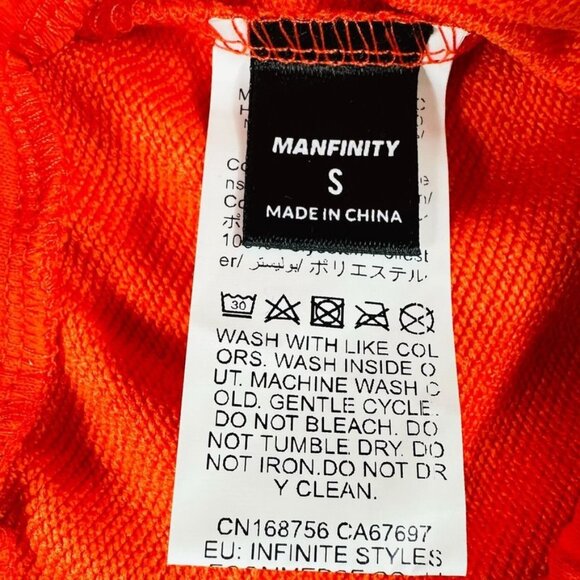 Men's Orange Flared "OK" Graphic Manfinity Sweatpants W Drawstring Size S - Picture 4 of 8